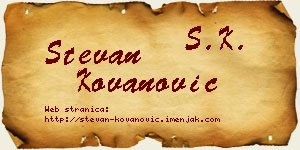 Stevan Kovanović vizit kartica
